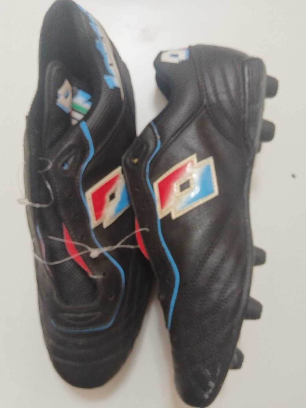 Lotto Men's Football Boots - Black/Red/Blue - US Size 10.5